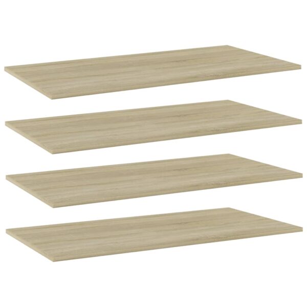 HomeDiscount-Bookshelf Boards 4 pcs Sonoma Oak 100x50x1.5 cm Engineered Wood