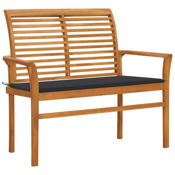 HomeDiscount-Garden Bench with Anthracite Cushion 112 cm Solid Teak Wood