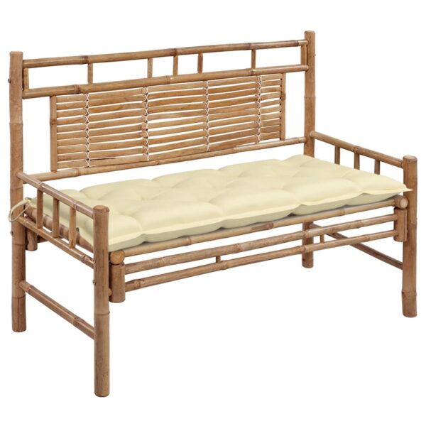 HomeDiscount-Garden Bench with Cushion 120 cm Bamboo