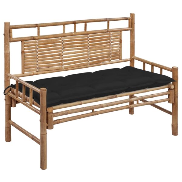 HomeDiscount-Garden Bench with Cushion 120 cm Bamboo