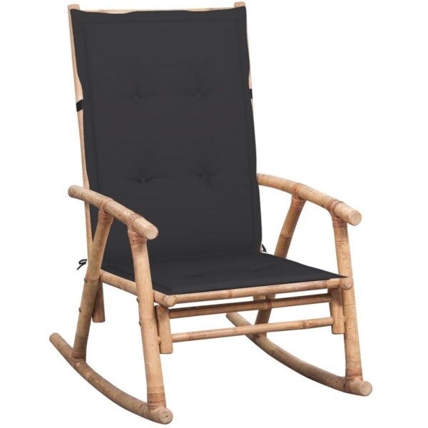 HomeDiscount-Rocking Chair with cushion Bamboo