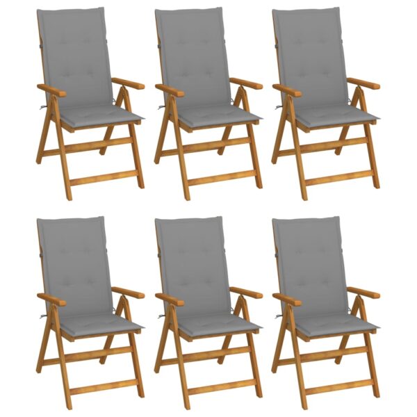 HomeDiscount-Folding Garden Chairs 6 pcs with Cushions Solid Acacia Wood