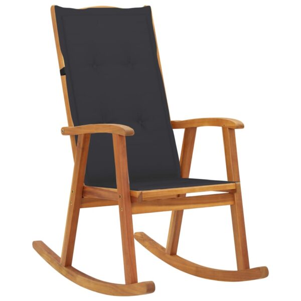 HomeDiscount-Rocking Chair with Cushions Solid Acacia Wood