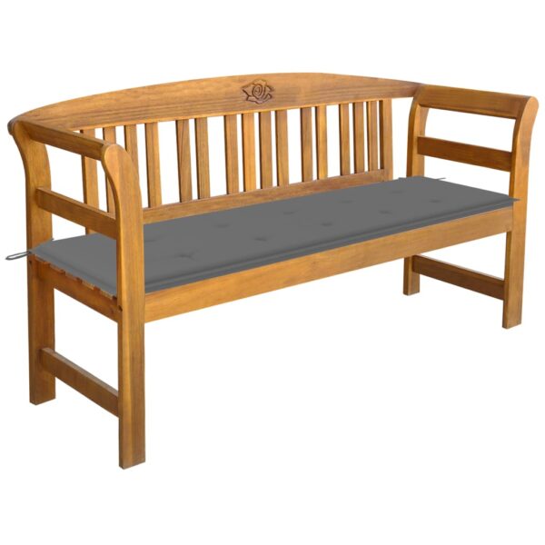 HomeDiscount-Garden Bench with Cushion 157 cm Solid Acacia Wood