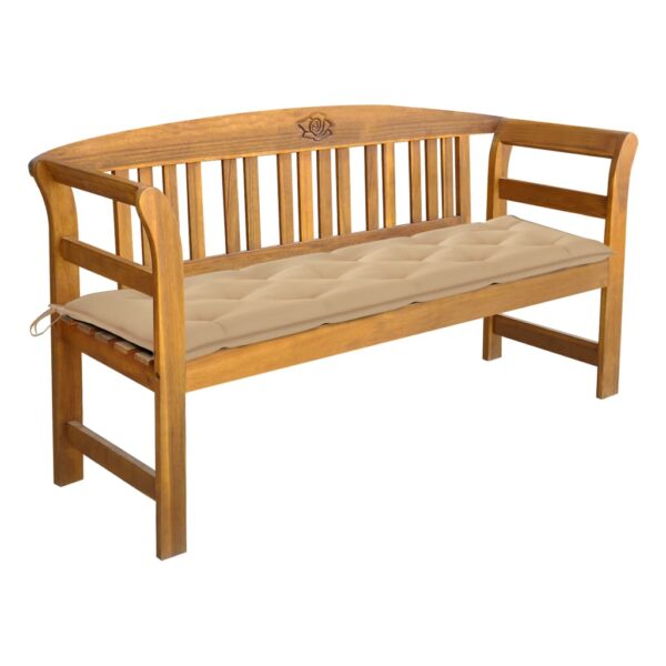 HomeDiscount-Garden Bench with Cushion 157 cm Solid Acacia Wood