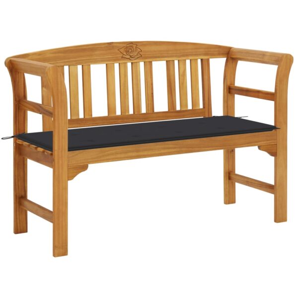 HomeDiscount-Garden Bench with Cushion 120 cm Solid Acacia Wood