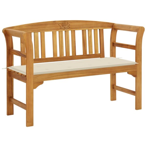 HomeDiscount-Garden Bench with Cushion 120 cm Solid Acacia Wood