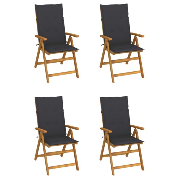 HomeDiscount-Garden Reclining Chairs 4 pcs with Cushions Solid Acacia Wood