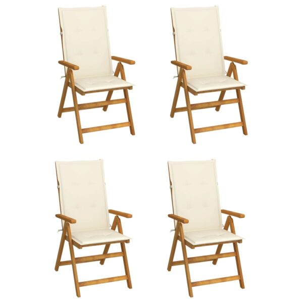 HomeDiscount-Garden Reclining Chairs 4 pcs with Cushions Solid Acacia Wood