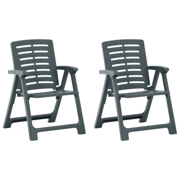 HomeDiscount-Garden Chairs 2 pcs Plastic Green