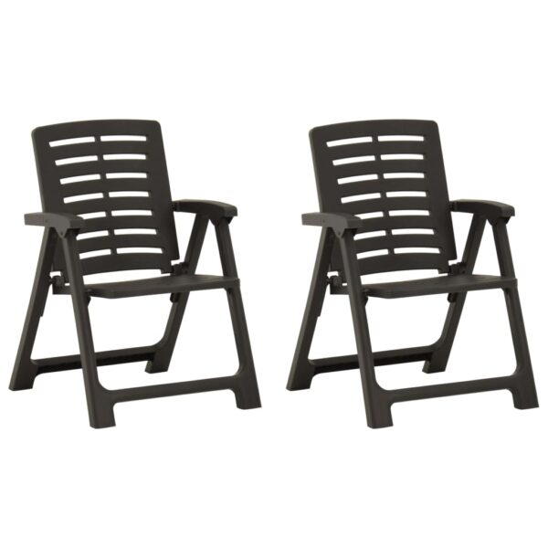 HomeDiscount-Garden Chairs 2 pcs Plastic Anthracite