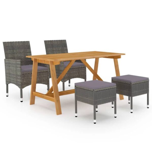 HomeDiscount-5 Piece Garden Dining Set Grey