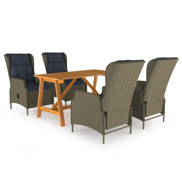 HomeDiscount-5 Piece Garden Dining Set Brown