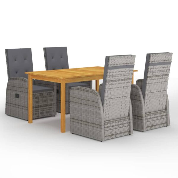 HomeDiscount-5 Piece Garden Dining Set Grey