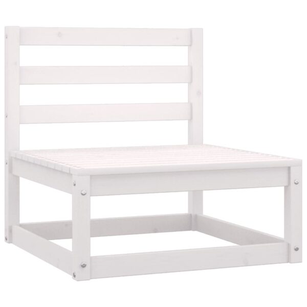 HomeDiscount-Garden Middle Sofa White Solid Pinewood