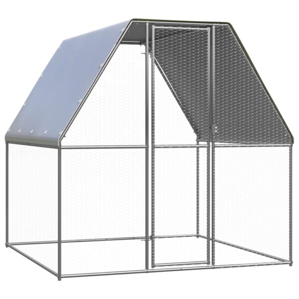 HomeDiscount-Outdoor Chicken Cage 2x2x2 m Galvanised Steel