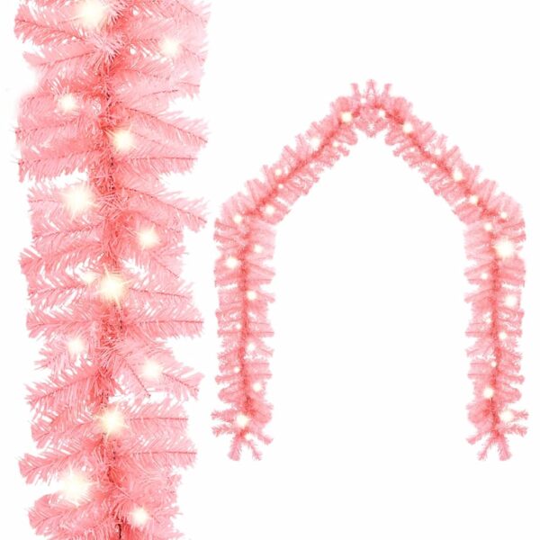 HomeDiscount-Christmas Garland with LED Lights 20 m Pink