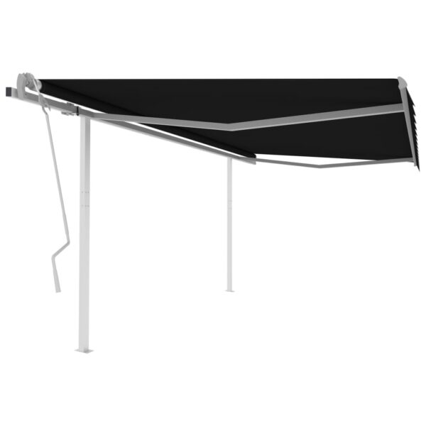 HomeDiscount-Manual Retractable Awning with Posts 4x3 m Anthracite