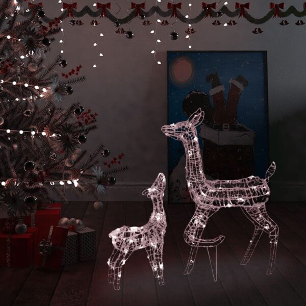 HomeDiscount-Acrylic Reindeer Family Christmas Decoration 160 LED Warm White