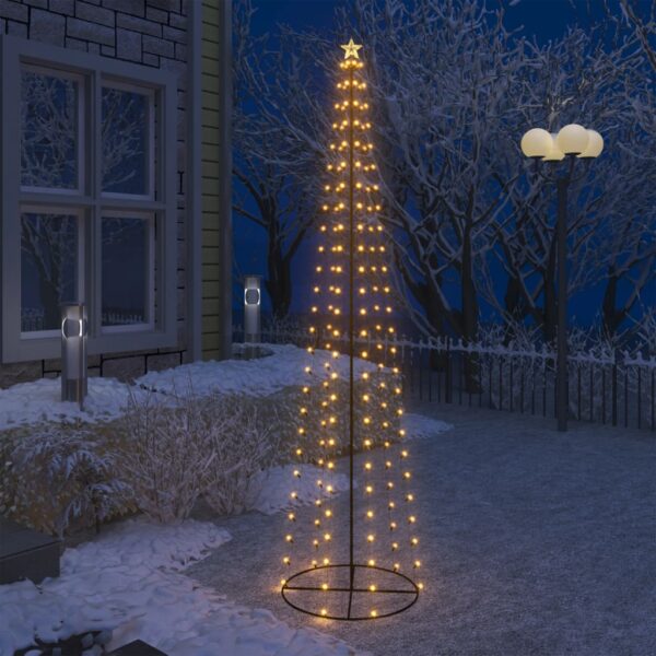 HomeDiscount-Christmas Cone Tree 136 Warm White LEDs Decoration 70x240 cm