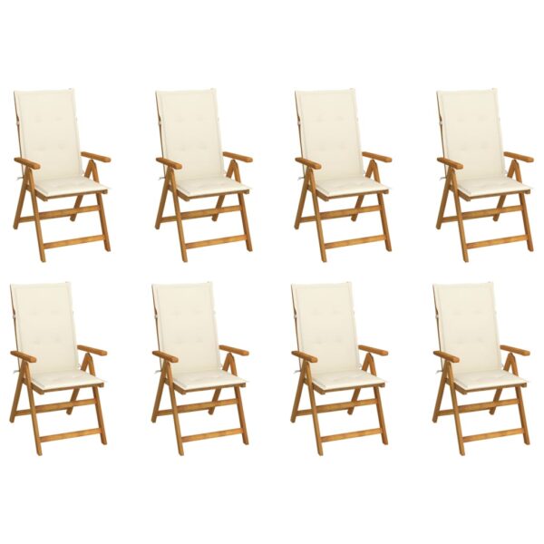 HomeDiscount-Folding Garden Chairs with Cushions 8 pcs Solid Wood Acacia