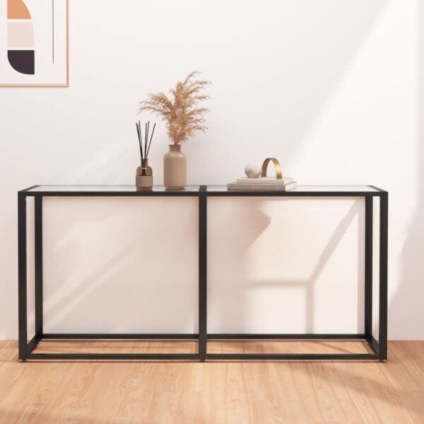 HomeDiscount-Console Table Transparent 160x35x75.5cm Tempered Glass