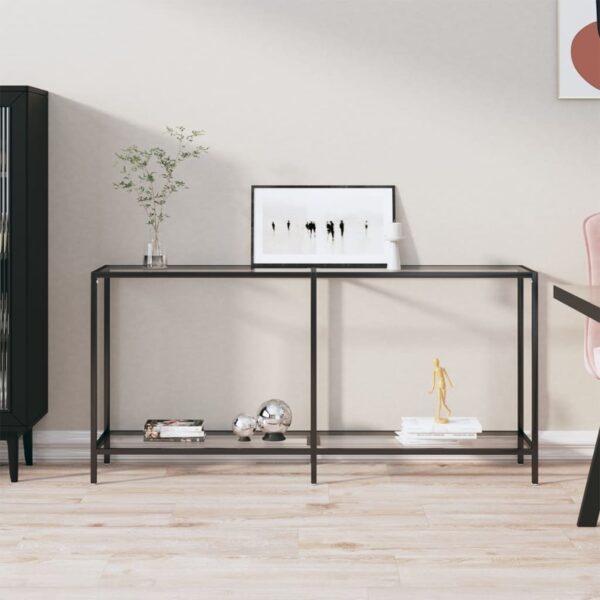 HomeDiscount-Console Table Transparent 160x35x75.5 cm Tempered Glass