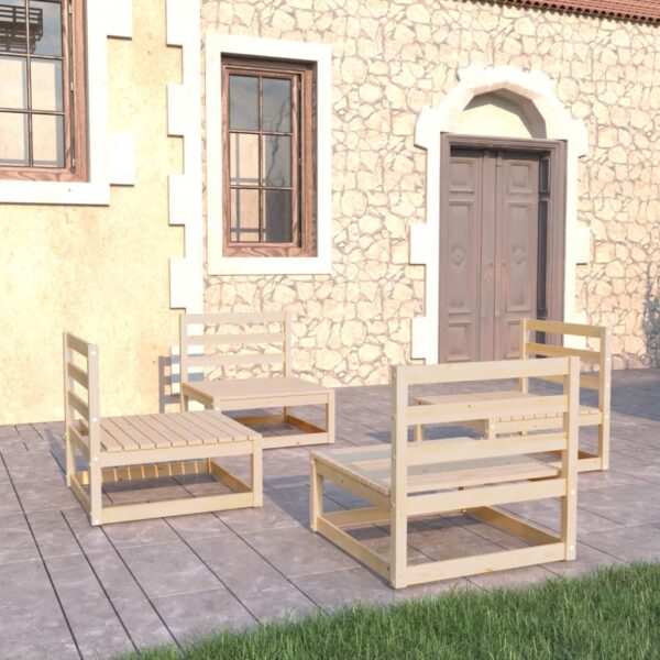 HomeDiscount-4 Piece Garden Lounge Set Solid Pinewood