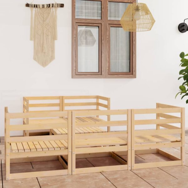 HomeDiscount-6 Piece Garden Lounge Set Solid Pinewood