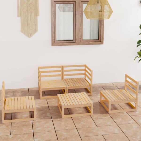 HomeDiscount-5 Piece Garden Lounge Set Solid Pinewood