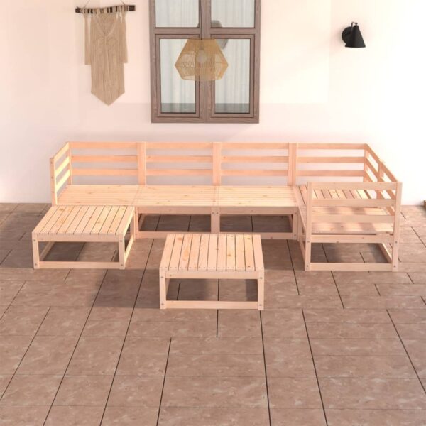 HomeDiscount-7 Piece Garden Lounge Set Solid Pinewood