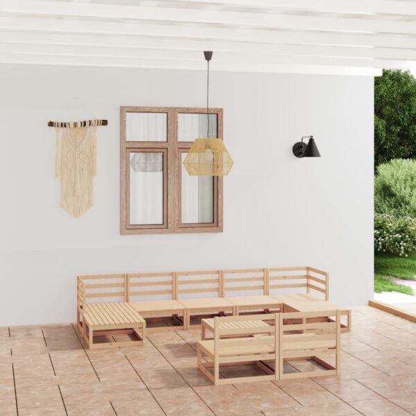 HomeDiscount-10 Piece Garden Lounge Set Solid Pinewood