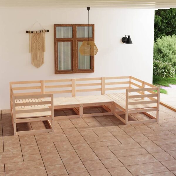 HomeDiscount-6 Piece Garden Lounge Set Solid Pinewood