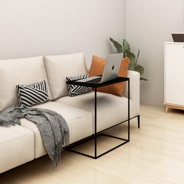 HomeDiscount-Side Table Black 55x35x66 cm Engineered Wood