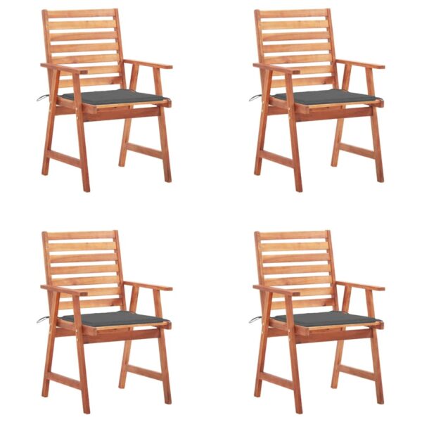 HomeDiscount-Outdoor Dining Chairs 4 pcs with Cushions Solid Acacia Wood