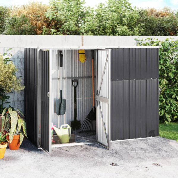 HomeDiscount-Garden Tool Shed Anthracite 225x89x161 cm Galvanised Steel