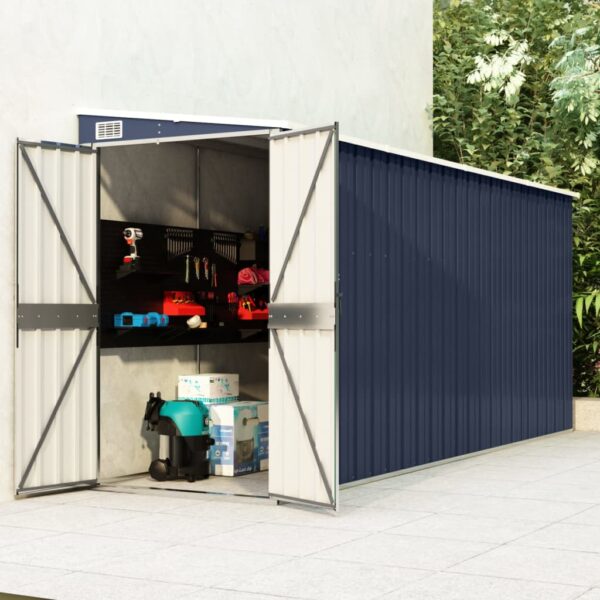 HomeDiscount-Wall-mounted Garden Shed Anthracite 118x382x178 cm Steel