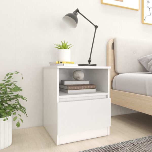 HomeDiscount-Bed Cabinets 2 pcs White 40x40x50 cm Engineered Wood