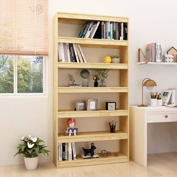 HomeDiscount-Book Cabinet/Room Divider 100x30x200 cm Solid Pinewood