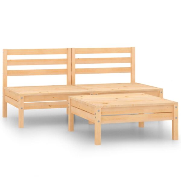 HomeDiscount-3 Piece Garden Lounge Set Solid Pinewood