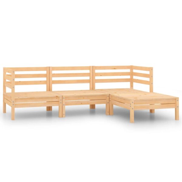 HomeDiscount-4 Piece Garden Lounge Set Solid Pinewood