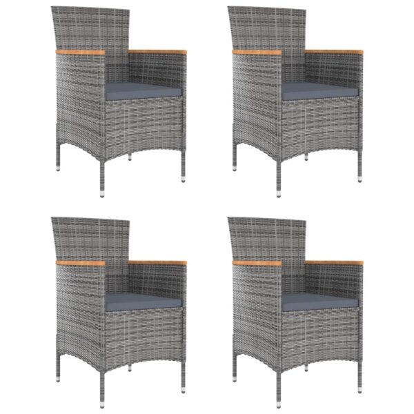 HomeDiscount-Garden Dining Chairs 4 pcs Poly Rattan Grey