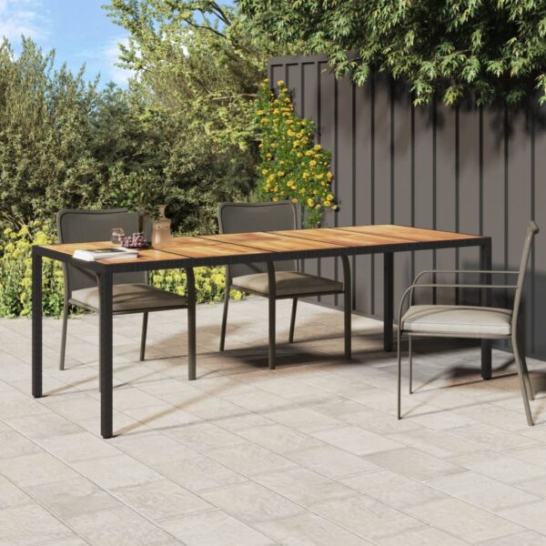 HomeDiscount-Garden Table Black 250x100x75 cm Poly Rattan