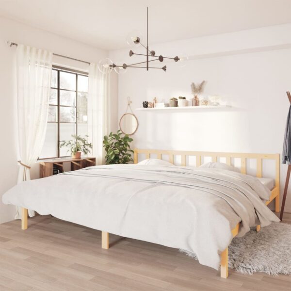 HomeDiscount-Bed Frame without Mattress Solid Wood 183x203 cm King