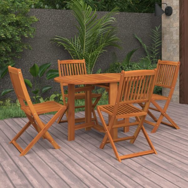 HomeDiscount-5 Piece Garden Dining Set Solid Wood Acacia