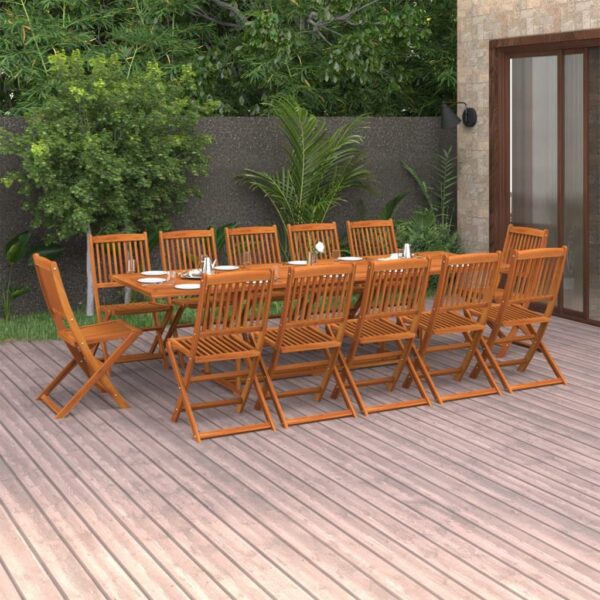 HomeDiscount-13 Piece Garden Dining Set 280x90x75 cm Solid Wood Acacia