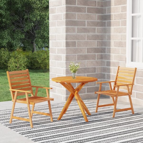 HomeDiscount-3 Piece Garden Dining Set Solid Wood Acacia