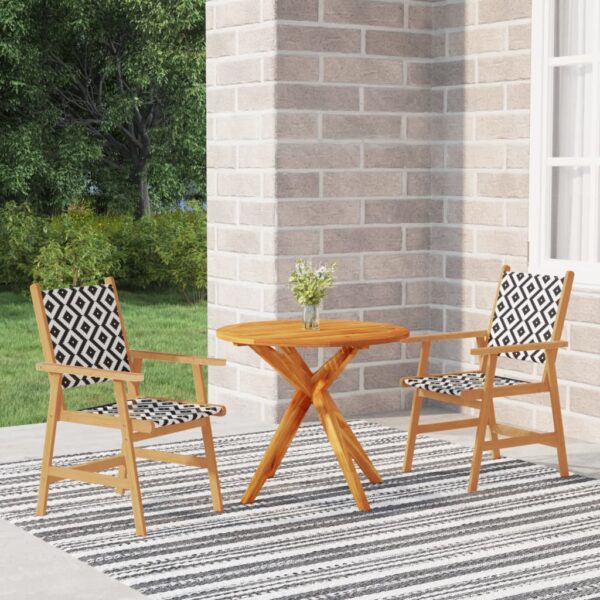 HomeDiscount-3 Piece Garden Dining Set Solid Wood Acacia