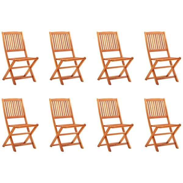 HomeDiscount-Folding Garden Chairs 8 pcs Solid Eucalyptus Wood