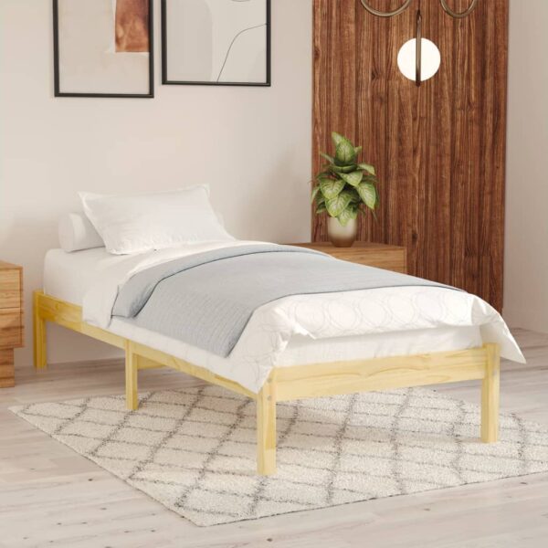 HomeDiscount-Bed Frame without Mattress Solid Wood 90x190 cm